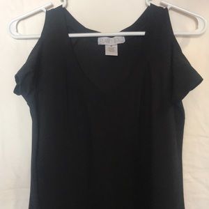 Cold shoulder black dress